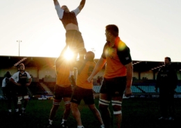 South African rugby field at sunset representing mySport360 digital rugby club management platform